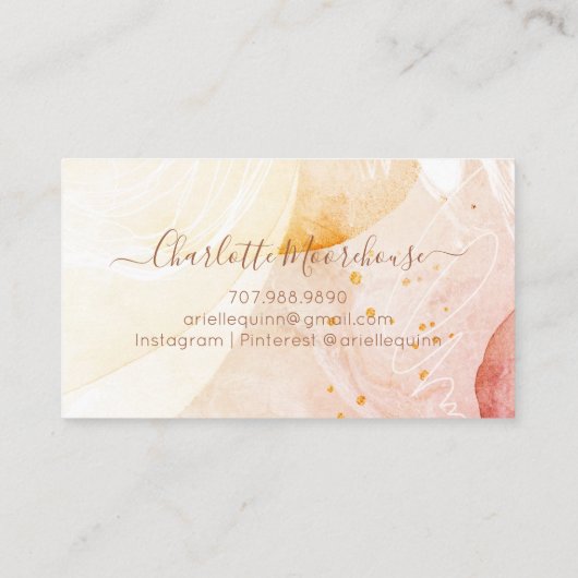 Abstrakte Aquarellfarbe - Gebilde Gestalt Visitenkarte (Rückseite)