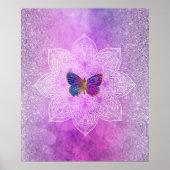 *~* Abstrakte Aquarellfarbe Glitzer Mandala Butter Poster (Vorne)