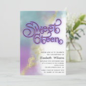 Abstrakte Aquarellfarbe Gold Moderne Typografie Einladung (Stehend Vorderseite)