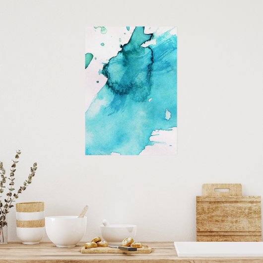Abstrakte Aquarellfarbe, handgemalt Hintergrund 2 Poster (Küche)