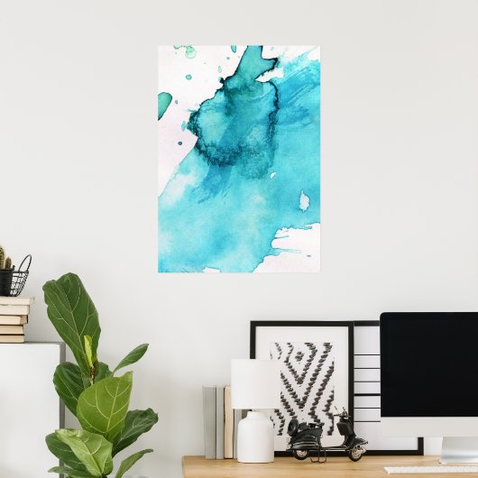 Abstrakte Aquarellfarbe, handgemalt Hintergrund 2 Poster (Heimbüro)