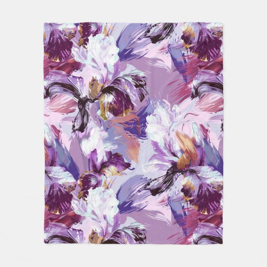 Abstrakte Aquarellfarbe Iris drucken Fleecedecke (Vorderseite)