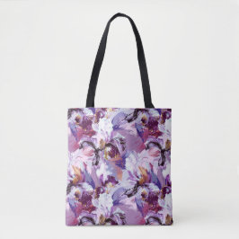 Abstrakte Aquarellfarbe Iris drucken Tasche
