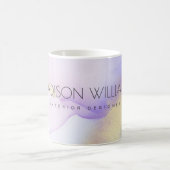 Abstrakte Aquarellfarbe Lilac Gold Paint Individue Kaffeetasse (Mittel)