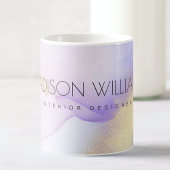 Abstrakte Aquarellfarbe Lilac Gold Paint Individue Kaffeetasse
