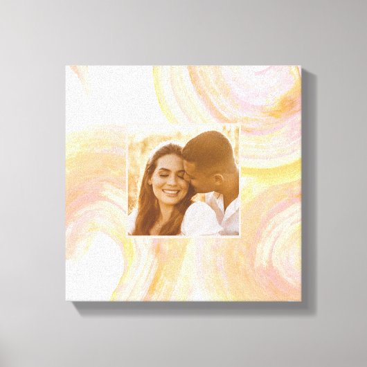 Abstrakte Aquarellfarbe Pfirsichrosa Einzigartiges Leinwanddruck (Vorderseite)