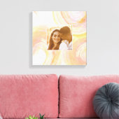 Abstrakte Aquarellfarbe Pfirsichrosa Einzigartiges Leinwanddruck (Insitu (Wohnzimmer))