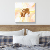 Abstrakte Aquarellfarbe Pfirsichrosa Einzigartiges Leinwanddruck (Insitu (Schlafzimmer))