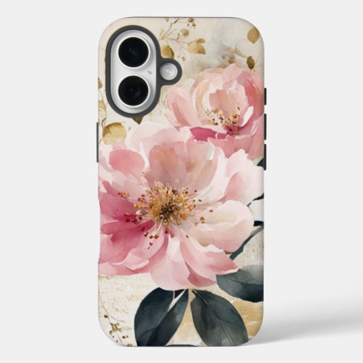 Abstrakte Aquarellfarbe Rosa Blume Case-Mate iPhone Hülle (Rückseite)