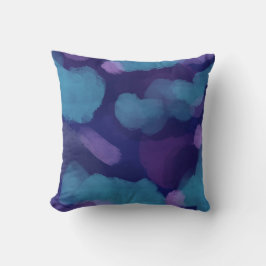 Abstrakte Aquarellfarbe Rosa lila Kissen