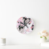 abstrakte Aquarellfarbe Runde Wanduhr (Zuhause)