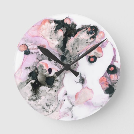 abstrakte Aquarellfarbe Runde Wanduhr (Vorderseite)