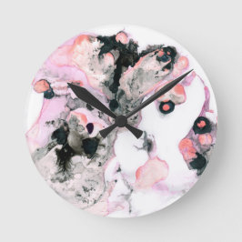 abstrakte Aquarellfarbe Runde Wanduhr