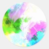 Abstrakte Aquarellfarbe Runder Aufkleber (Vorderseite)
