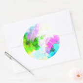 Abstrakte Aquarellfarbe Runder Aufkleber (Umschlag)