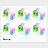 Abstrakte Aquarellfarbe Runder Aufkleber (Blatt)