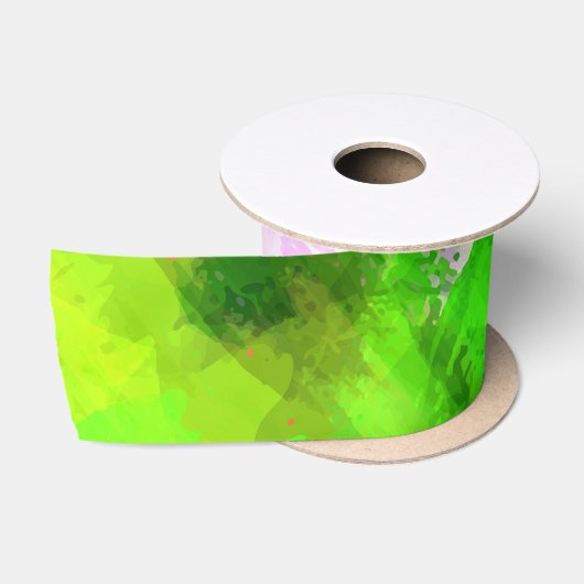 Abstrakte Aquarellfarbe Satinband (Spule)