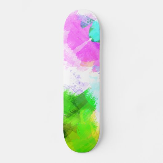 Abstrakte Aquarellfarbe Skateboard (Vorderseite)