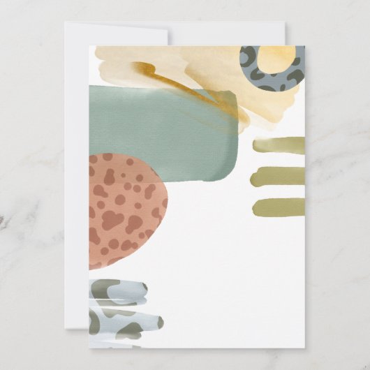 Abstrakte Aquarellfarbe Tierdruckfarbe Farbe Kinde Einladung (Rückseite)