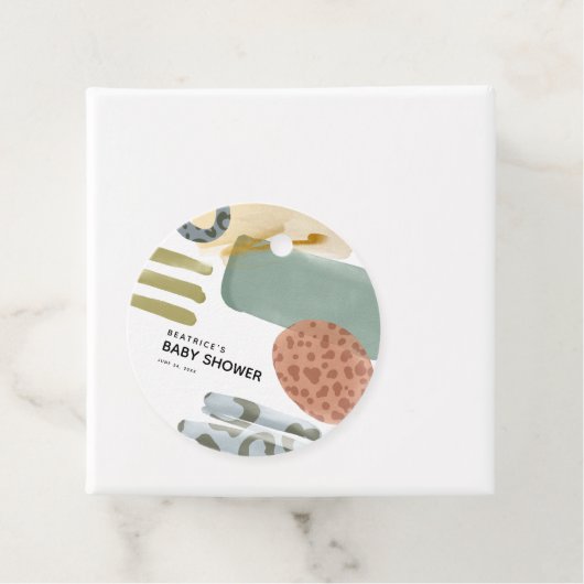 Abstrakte Aquarellfarbe Tierdruckfarbe Farbe Kinde Geschenkanhänger (Beispiel)