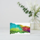 Abstrakte Aquarellfarbe Visitenkarte (Stehend Vorderseite)