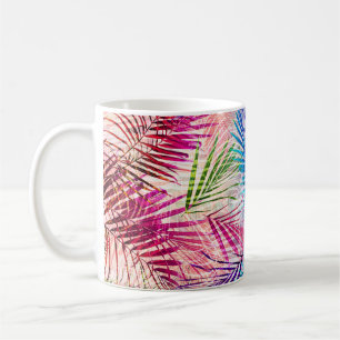 Abstrakte Aquarellfarben Blätter Allover Muster Kaffeetasse
