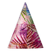 Abstrakte Aquarellfarben Blätter Allover Muster Partyhütchen (Rückseite)