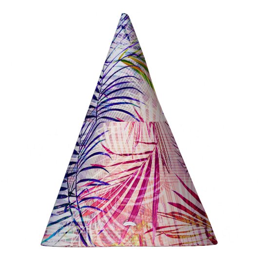 Abstrakte Aquarellfarben Blätter Allover Muster Partyhütchen (Rechts)