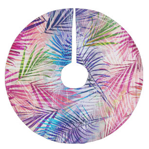 Abstrakte Aquarellfarben Blätter Allover Muster Polyester Weihnachtsbaumdecke