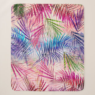 Abstrakte Aquarellfarben Blätter Allover Muster Sherpadecke