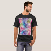Abstrakte Aquarellfarben Blätter Allover Muster T-Shirt (Vorne ganz)