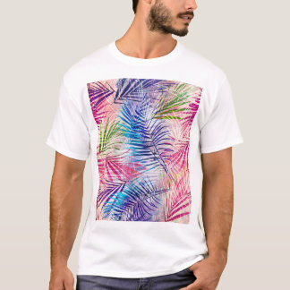 Abstrakte Aquarellfarben Blätter Allover Muster T-Shirt