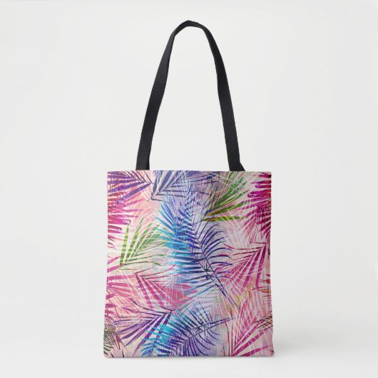 Abstrakte Aquarellfarben Blätter Allover Muster Tasche (Vorderseite)
