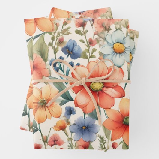 Abstrakte Aquarellfarben-Blume für jeden Fall Geschenkpapier Set (Beispiel)