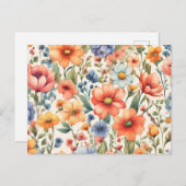 Abstrakte Aquarellfarben-Blume für jeden Fall Postkarte (Vorne/Hinten)