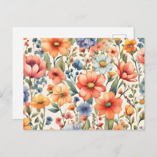 Abstrakte Aquarellfarben-Blume für jeden Fall Postkarte (Vorne/Hinten)