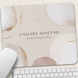 Abstrakte Aquarellfarben Glittering Luxus Elegante Mousepad<br><div class="desc">Abstrakte Aquarellfarben Glittering Luxury Elegant Gold Mouse Pad. Dieses Design zeichnet sich durch abstrakte Aquarellformen mit glitzernden Goldakzenten und Rose aus,  die scheinbar schimmern. Perfekt für ein weibliches Business-Look für Haarstylisten,  Makeup Künstler,  Kosmetologe und mehr!</div>