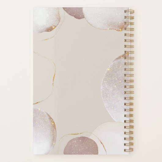 Abstrakte Aquarellfarben Glittering Luxus Elegante Planer (Rückseite)