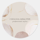 Abstrakte Aquarellfarben Glittering Luxus Elegante Runder Aufkleber (Vorderseite)