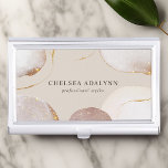 Abstrakte Aquarellfarben Glittering Luxus Elegante Visitenkarten Dose<br><div class="desc">Abstraktes Watercolor Glittering Luxury Elegant Gold Business Card Case. Dieses Design zeichnet sich durch abstrakte Aquarellformen mit glitzernden Goldakzenten und Rose aus,  die scheinbar schimmern. Perfekt für ein weibliches Business-Look für Haarstylisten,  Makeup Künstler,  Kosmetologe und mehr!</div>