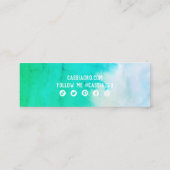 Abstrakte Aquarellfarben Green Custom Social Media Mini Visitenkarte (Rückseite)