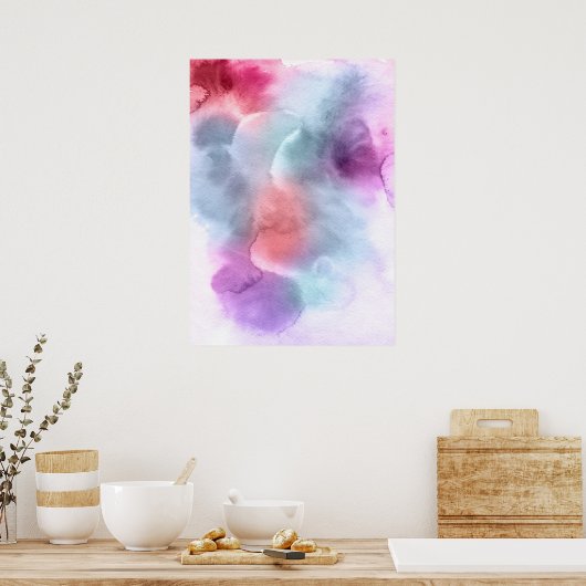 Abstrakte Aquarellfarben, handgemalt 10 Poster (Küche)