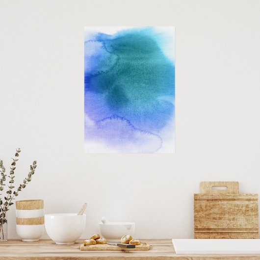 Abstrakte Aquarellfarben, handgemalt 12 Poster (Küche)