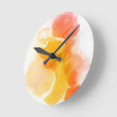 Abstrakte Aquarellfarben, handgemalt 13 Runde Wanduhr (Winkel)