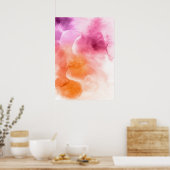 Abstrakte Aquarellfarben, handgemalt 3 Poster (Küche)