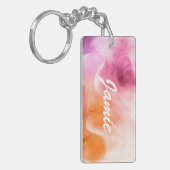 Abstrakte Aquarellfarben, handgemalt 3 Schlüsselanhänger (Vorderseite links)