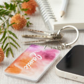 Abstrakte Aquarellfarben, handgemalt 3 Schlüsselanhänger (Vorderseite rechts)