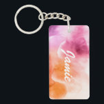 Abstrakte Aquarellfarben, handgemalt 3 Schlüsselanhänger<br><div class="desc">Abstract watercolor hand painted background © and® Bigstock® - All Rights Reserved. Create your own watercolor merchandise on Zazzle. Try adding your own text to create a one-of-a-kind product! It's easy to personalize your own item,  has no minimum orders & is custom produced when you order!</div>