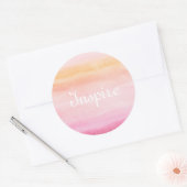 Abstrakte Aquarellfarben, handgemalt 4 Runder Aufkleber (Umschlag)