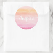 Abstrakte Aquarellfarben, handgemalt 4 Runder Aufkleber (Tasche)